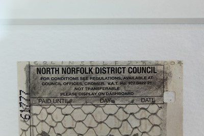Lot 894 - *Colin Self (b.1941) pencil on parking ticket - Rabbit hutch