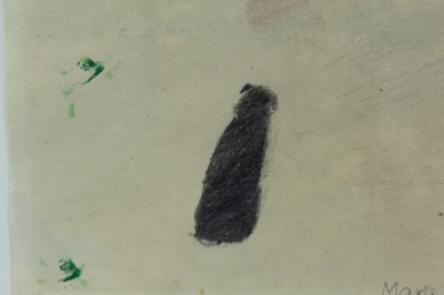 Lot 892 - *Mary Newcomb (1922-2006) watercolour and pencil Dog and Union Jack