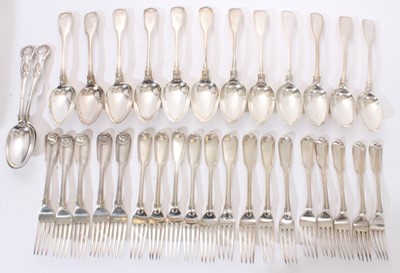 Lot 225 - Selection of Georgian and later silver flatware