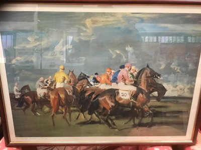 Lot 121 - After Munnings print - the start, glazed frame