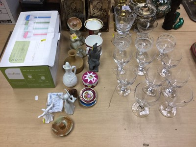 Lot 332 - Rockingham Vase, other ceramics, solar garden lights and sundries