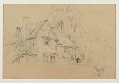 Lot 1155 - Manner of John Constable, 19th century pencil drawing on buff paper