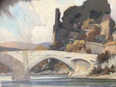 Lot 48 - Manner of Frank Sherwin - Gouache, Barnard Castle, together with another of the same subject