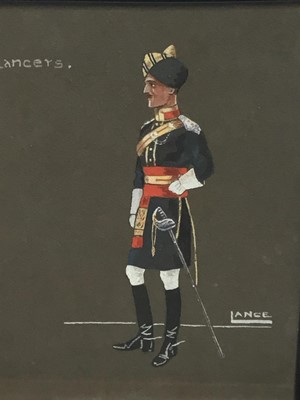 Lot 18 - English School, early 20th century, watercolour - 15th Lancers, sighed Lance, 29 x 25cm, glazed frame