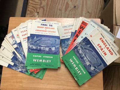 Lot 312 - Football Programmes-England Internationals including 1947 v Scotland ,1951 v Scotland,1951 v Argentina,1951 v Austria,1952 v Belgium plus others mostly 1950s, FA Cup final programmes including 1953...