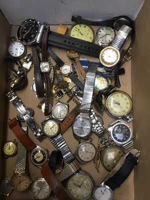 Lot 193 - Selection vintage pocket and wristwatches including Sekonda, Timex,Seiko,Rotary etc