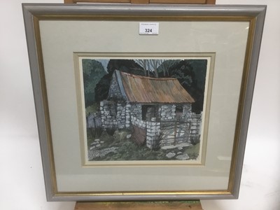 Lot 278 - Dione Page (b.1936) mixed media - The Old Sheep Pen