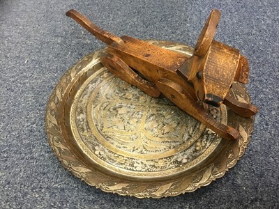 Lot 109 - Scratch built articulated model of a dog, Islamic Inlaid dish