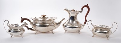 Lot 252 - 1920s four piece silver teaset