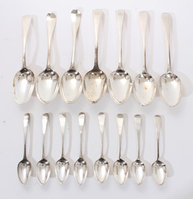 Lot 253 - Selection of  late 18th century and early 19th century silver tablespoons and teaspoons