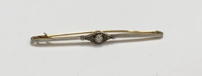 Lot 221 - Gold and diamond bar brooch
