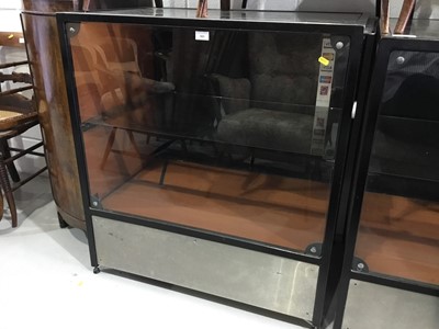 Lot 161 - Pair of small black metal framed display cabinets