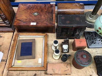 Lot 30 - Victorian walnut writing slope with cross...