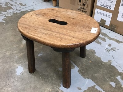 Lot 73 - 19th century fruitwood country stool of good colour.