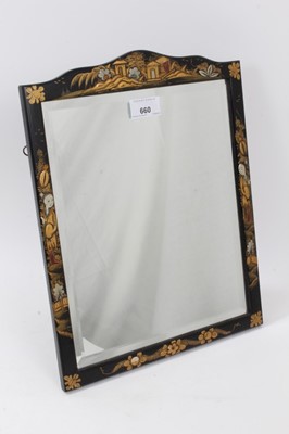 Lot 255 - Early 20th century black japanned easel mirror