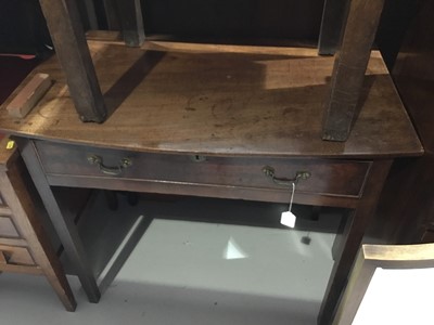 Lot 128 - George III mahogany side table with single draw below, on square legs