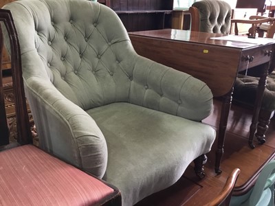 Lot 98 - Victorian button back side chair