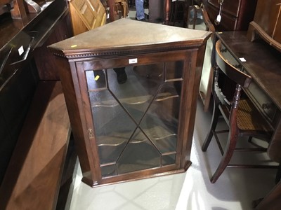 Lot 125 - 19th century oak corner cupboard with glazed door, 76 x 92 x 43cm