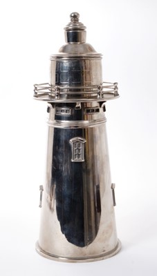 Lot 255 - Novelty cocktail shaker in the form of a lighthouse