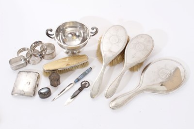 Lot 203 - Selection of miscellaneous 20th century silver and other items.