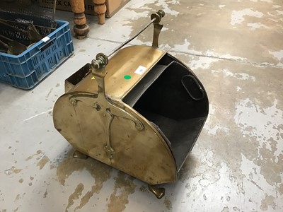 Lot 69 - Arts and crafts brass coal scuttle