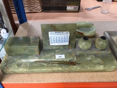 Lot 141 - Art Deco onyx desk stand