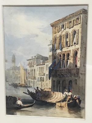 Lot 106 - Manner of Samuel Prout, watercolour, Venetian scene