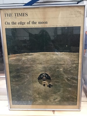 Lot 387 - 1969 moon landing framed newspaper supplement