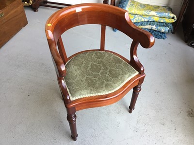 Lot 48 - Victorian mahogany tub / office chair on turned legs, 86cm in overall height