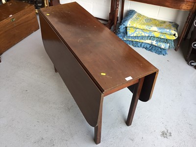 Lot 51 - Antique mahogany gate leg dining table with shaped rectangular top, on square legs, 119cm in length, 74cm in height, 41cm in width (flaps down)