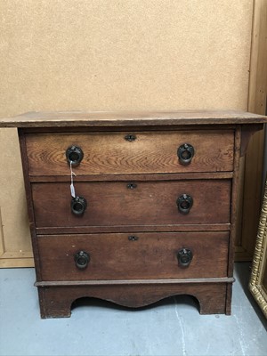 Lot 1344 - Art Nouveau three drawer oak chest