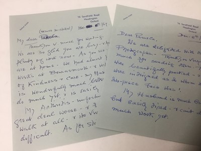 Lot 1470 - Edith Tolkien (1889-1971) two hand written double sided letters