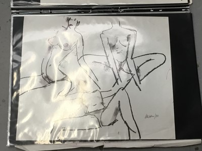 Lot 151 - Folio of mixed media life studies on paper by Peter Collins A.R.C.A