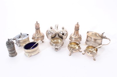 Lot 267 - Collection of Victorian and later silver condiments.