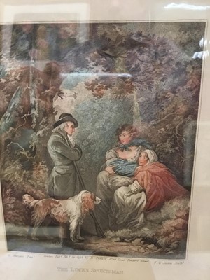 Lot 264 - Print after Morland, together with a signed Japanese lithograph, Australian painting by Alice Kube and a signed early 20th century watercolour street scene. (4)