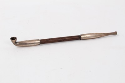 Lot 224 - Chinese silver mounted opium pipe