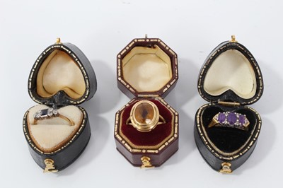 Lot 66 - Three 18ct gold gem set rings