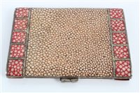 Lot 3426 - Early 20th century shagreen cigarette case...