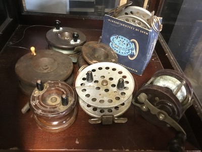 Lot 188 - Group of split cane rods, reels
