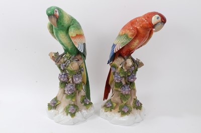 Lot 65 - Pair continental porcelain parrots