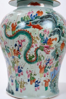 Lot 14 - Pair Chinese 'Hundred Boys' jars