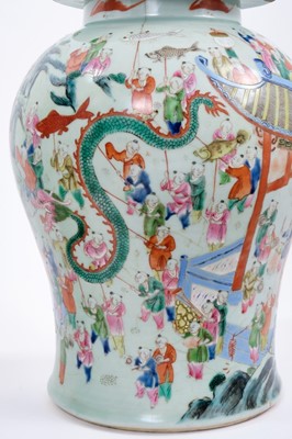 Lot 14 - Pair Chinese 'Hundred Boys' jars