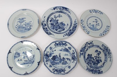 Lot 24 - Group of six 18th century Chinese blue and white plates