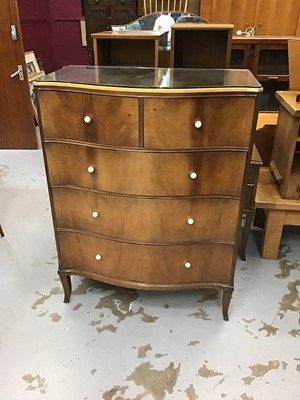 Lot 916 - 1950s suite of walnut bedroom furniture, purchased from Harrods