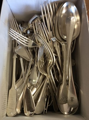 Lot 401 - Group silver plated flatware
