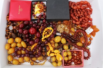 Lot 163 - Collection of amber and amber type jewellery