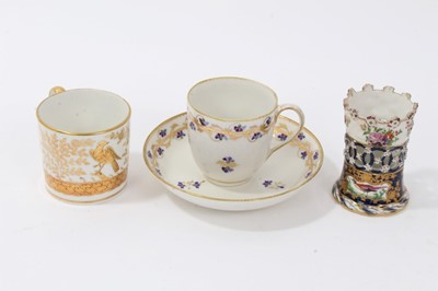 Lot 169 - Derby cups and saucers, spill vase, etc