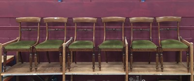 Lot 948 - Six mahogany William IV bar back chairs