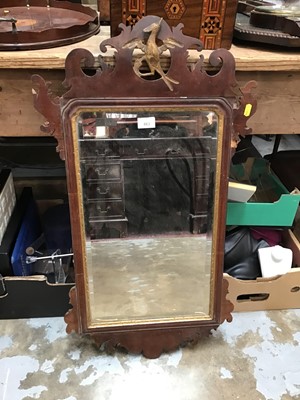 Lot 863 - 19th century Chippendale revival mahogany framed wall mirror with gilded phoenix cresting