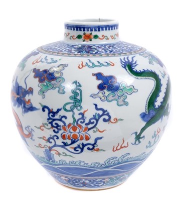 Lot 13 - Good quality Chinese porcelain Doucai jar